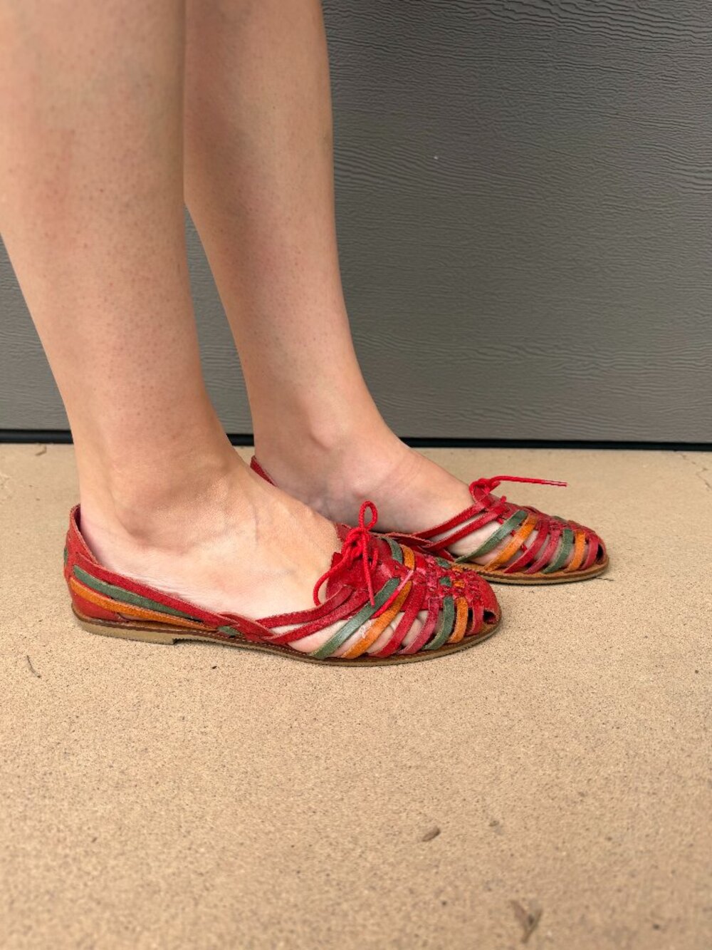 Leather Colorful Woodbridge Slides